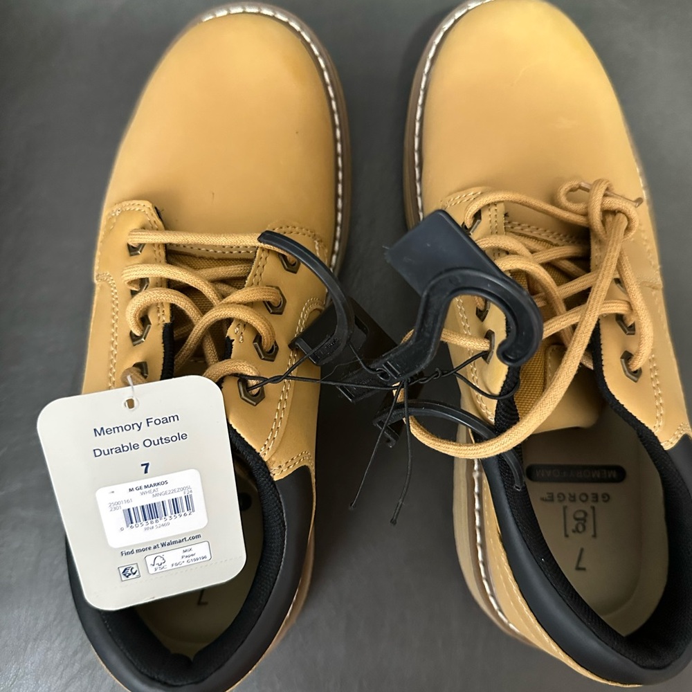 NWT George Men's Tan Lace-Up Work Boots